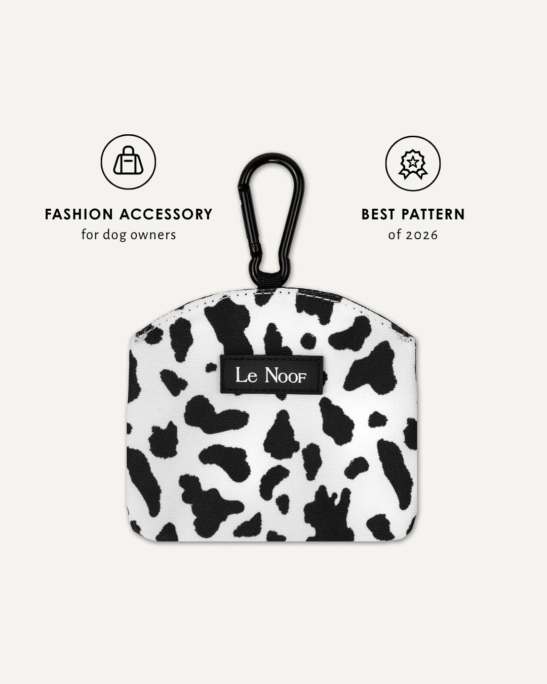 Cow print dog treat pouch, Le Noof