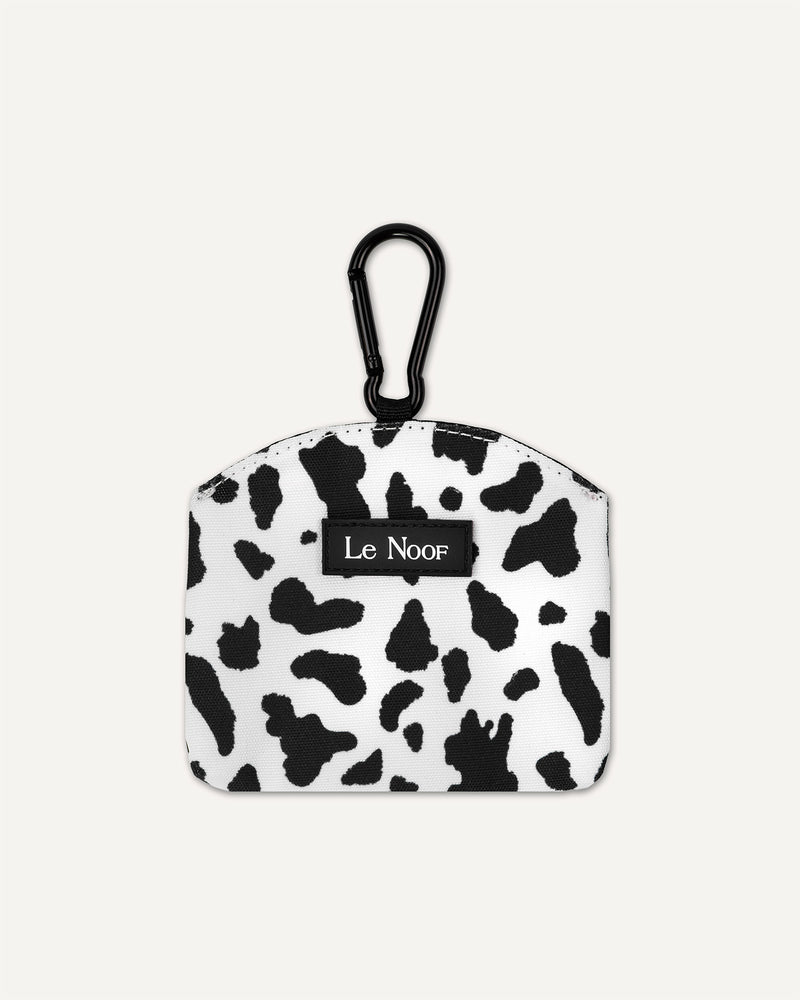 Cow print dog treat pouch from Le Noof