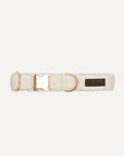 Cream white Le Noof dog collar with metal buckle