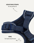 Dark Blue Denim Dog Harness