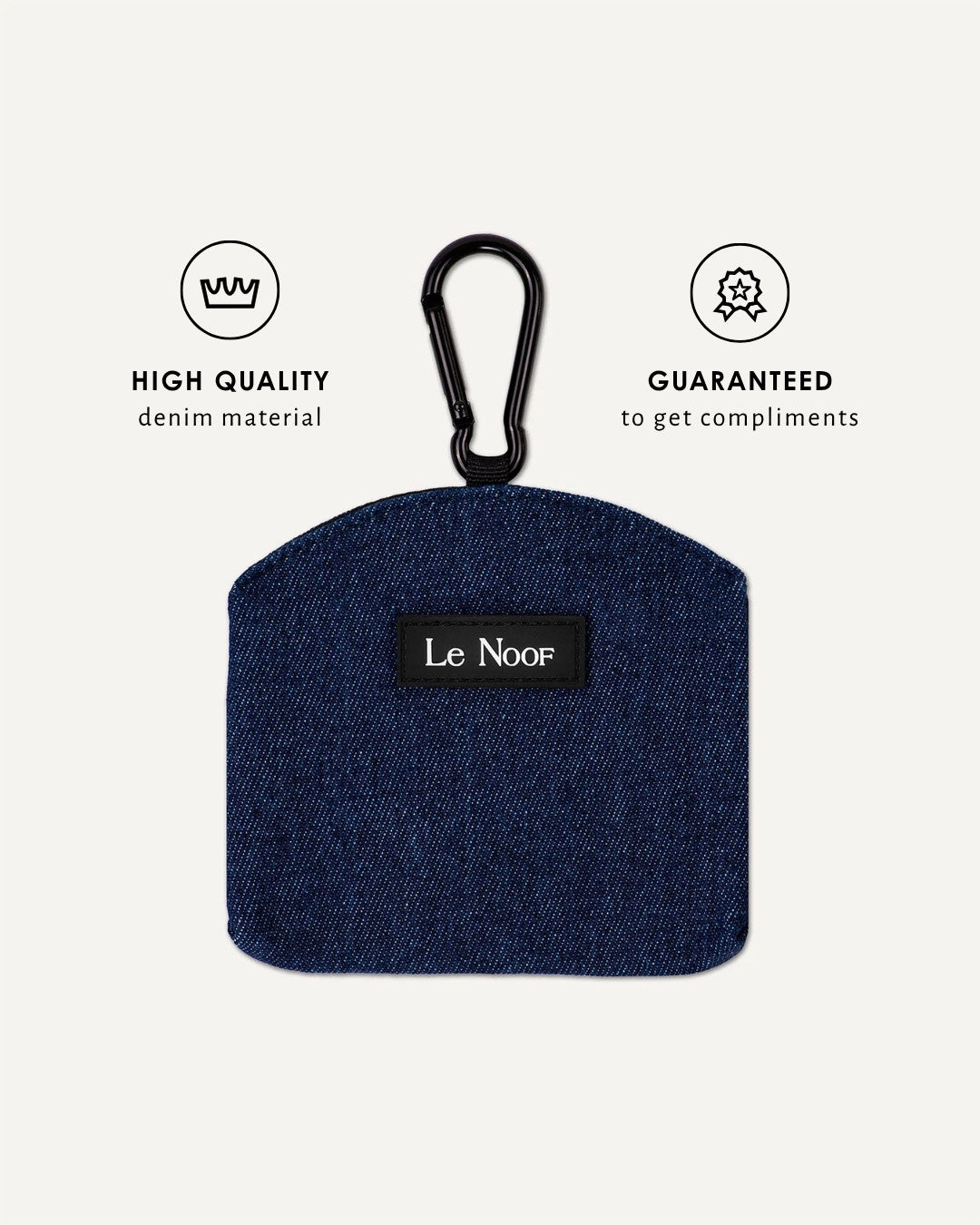 Dark blue denim dog treat pouch, Le Noof
