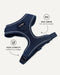 Dark blue denim no-pull dog harness, Le Noof