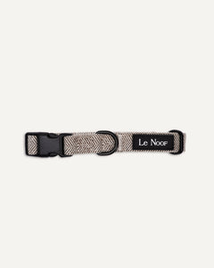 brown cotton dog collar with plastic buckle