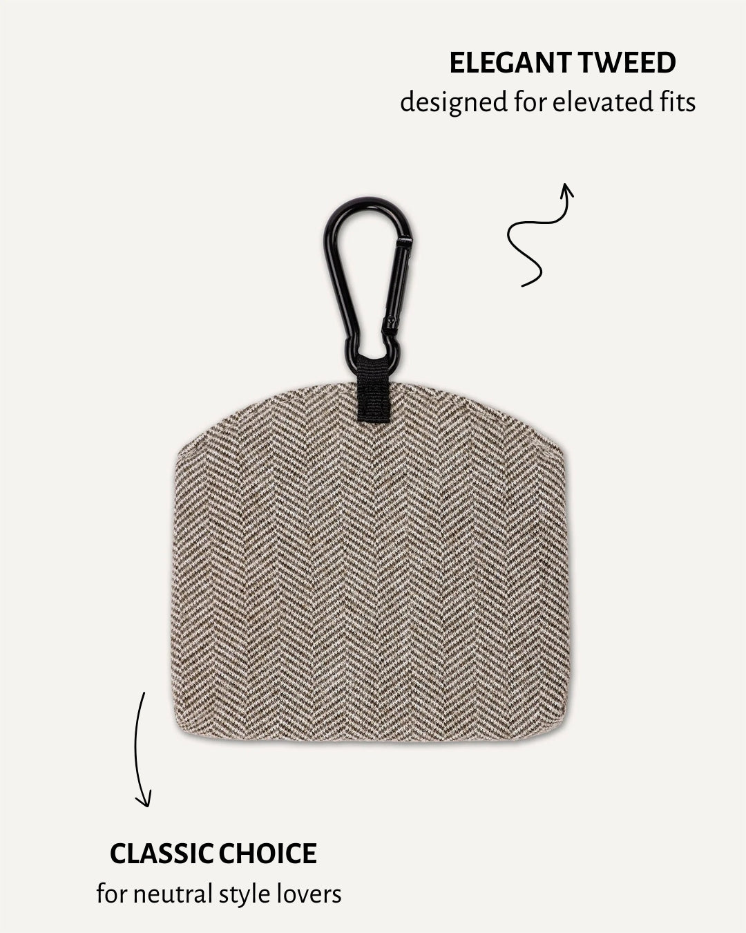 Brown Herringbone Dog Treat Pouch