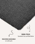 Grey boucle floor dog pillow close-up, Le Noof
