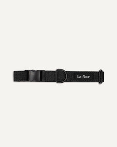 Dark washed denim dog collar made by Le Noof
