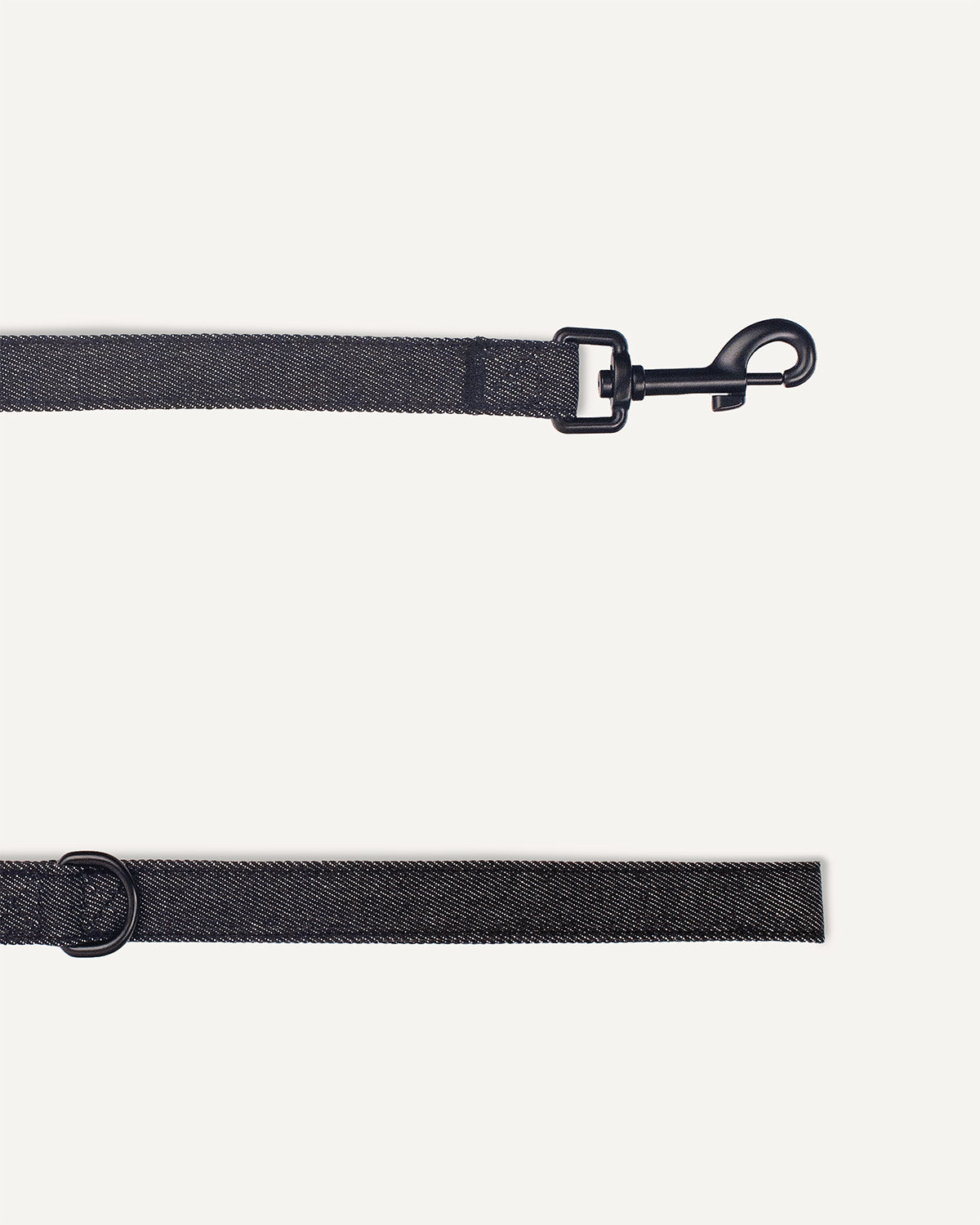 Dark washed denim dog leash from Le Noof close up image