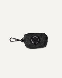 Dark washed denim poop bag holder made by Le Noof