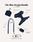 Denim Dog Harness Set