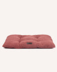 dusty pink Boucle Dog Pillow bed on white background