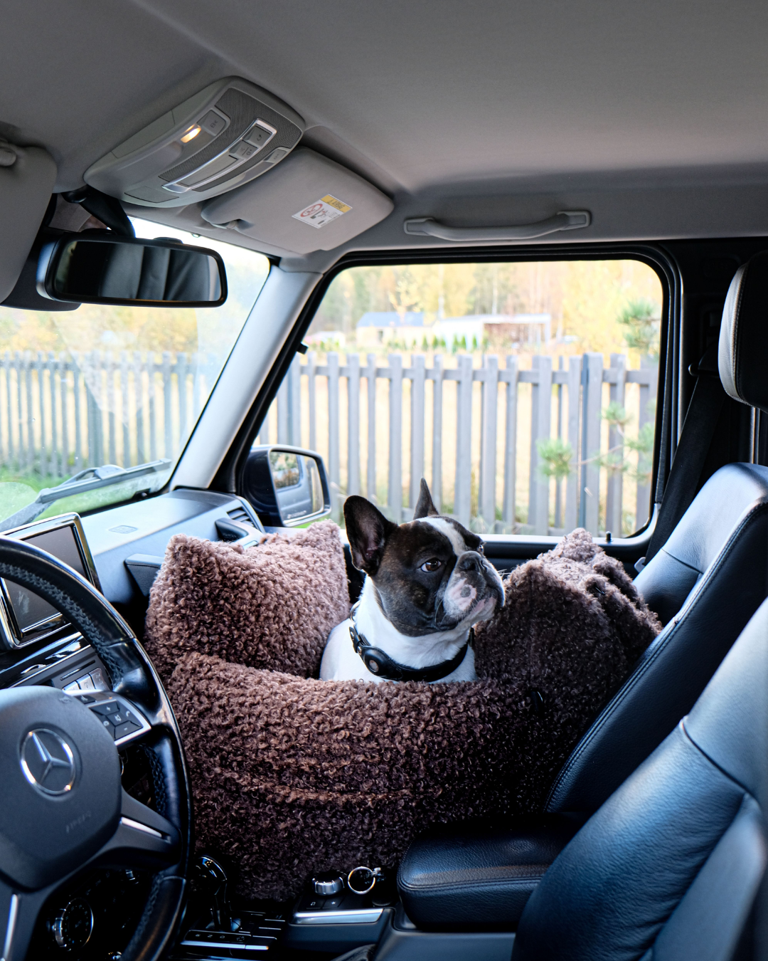 French Bulldog Brown Teddy Car Dog Bed