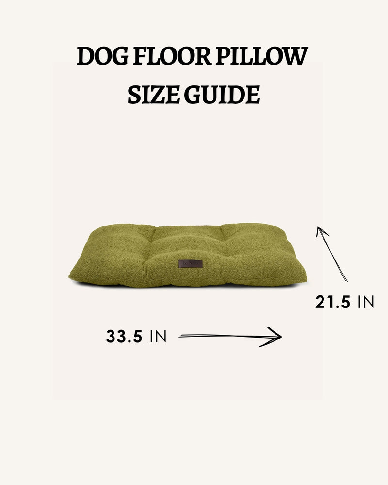 Chartreuse green boucle floor dog pillow, Le Noof