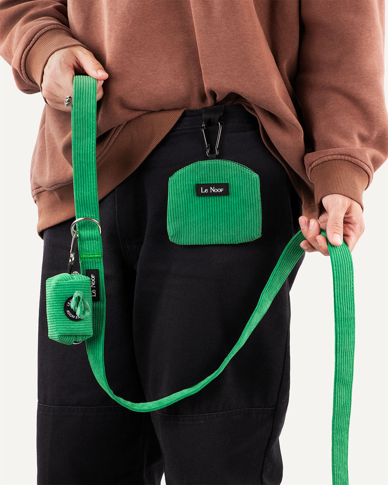 Kelly Green Corduroy Dog Treat Pouch