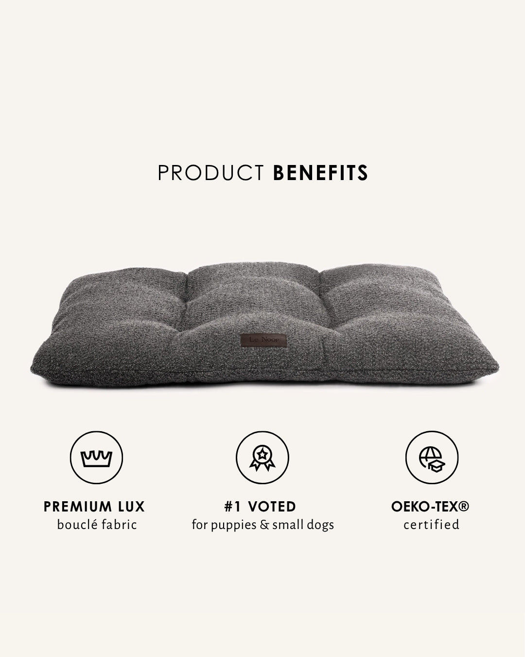 Grey boucle floor dog pillow, Le Noof