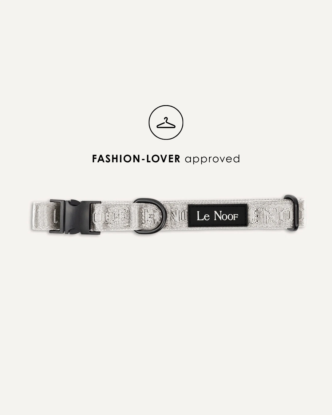 Grey jacquard dog collar, Le Noof