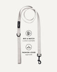 Grey jacquard dog leash, Le Noof