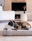 Grey Corduroy Orthopedic Dog Bed For Large Dogs