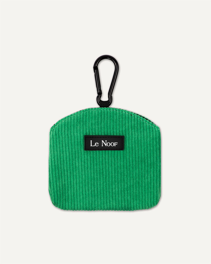 Green corduroy dog treat pouch Le Noof