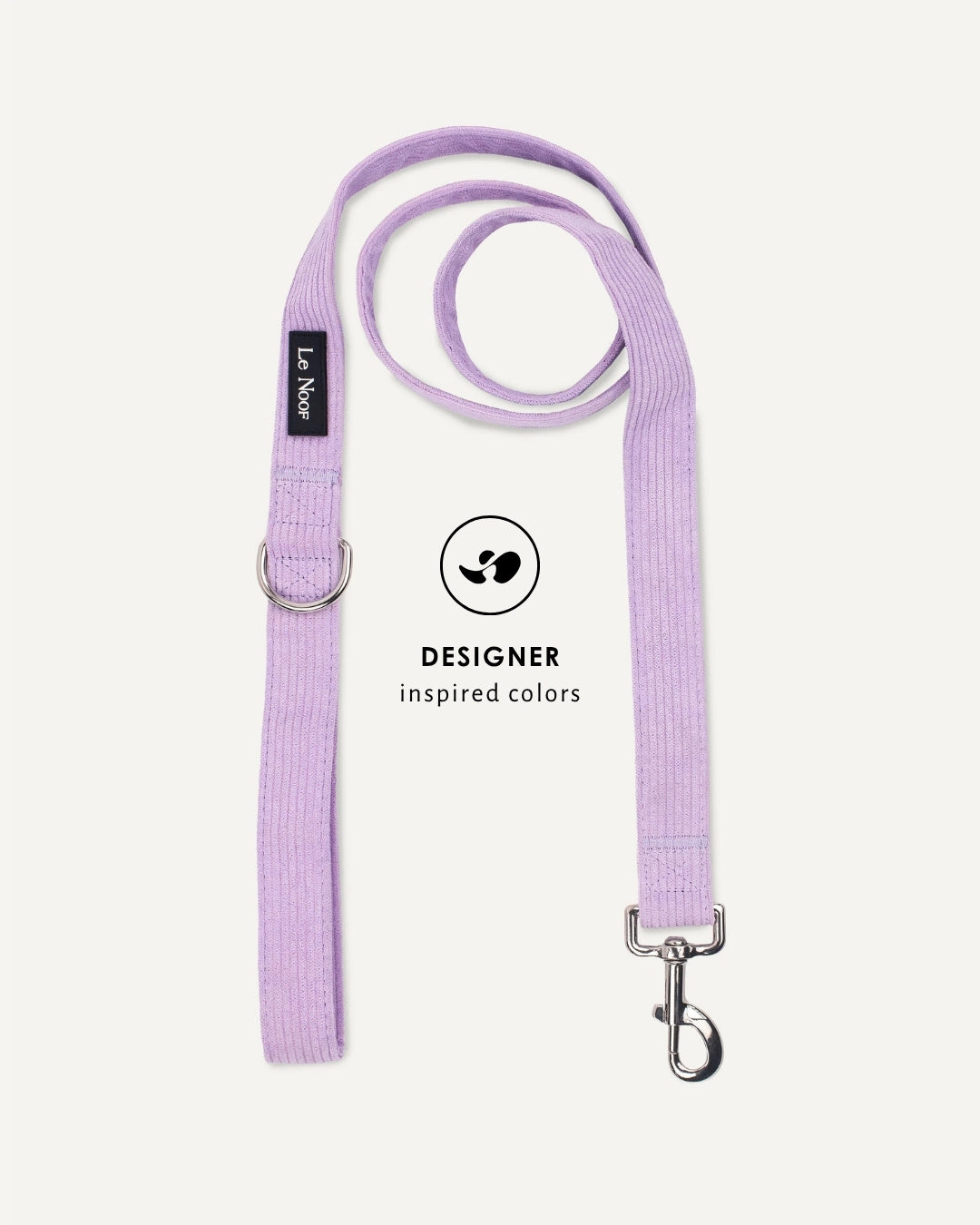 Lavender corduroy dog leash, Le Noof