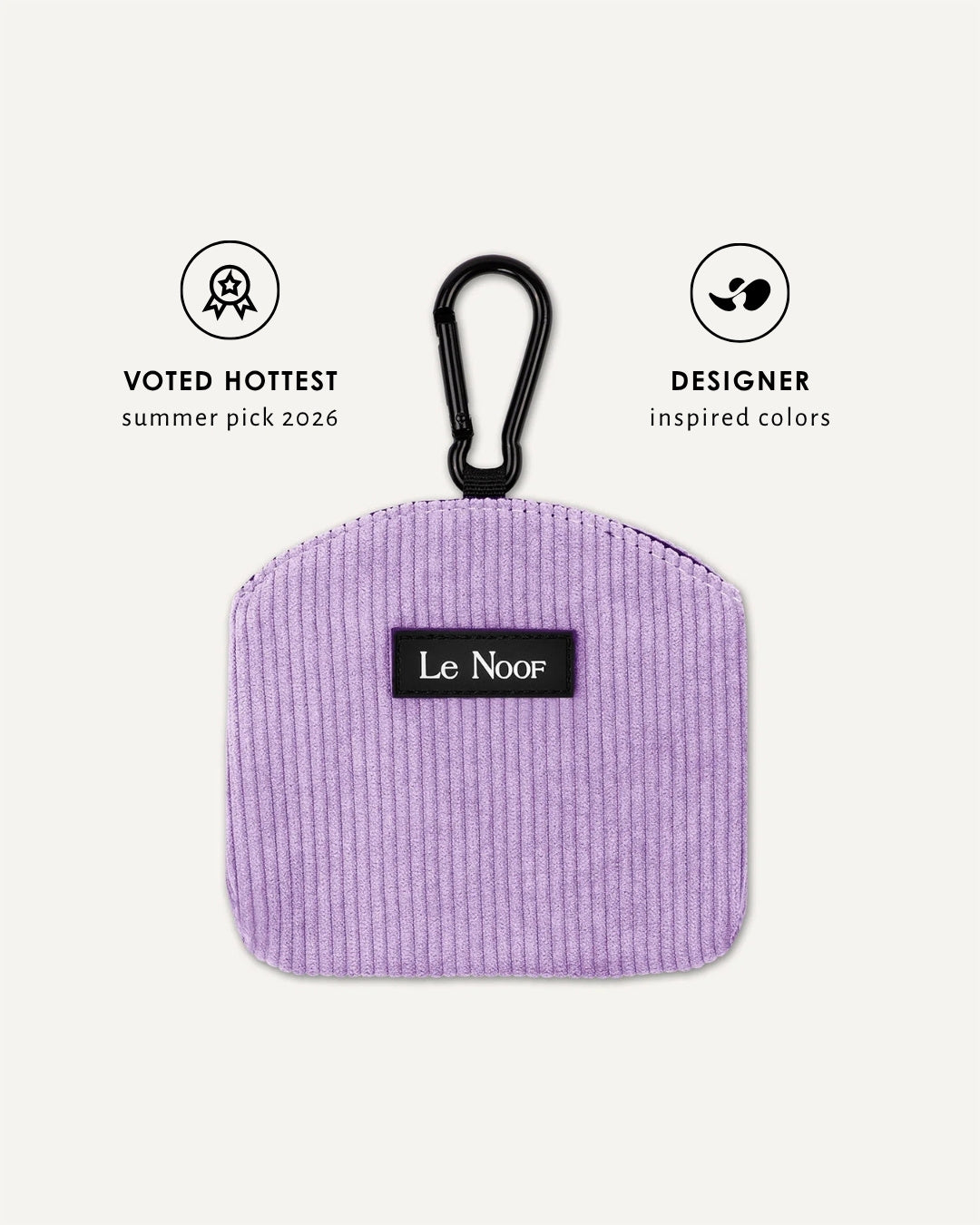 Lavender corduroy dog treat pouch, Le Noof