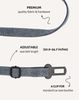 Light Blue Denim Dog Seatbelt