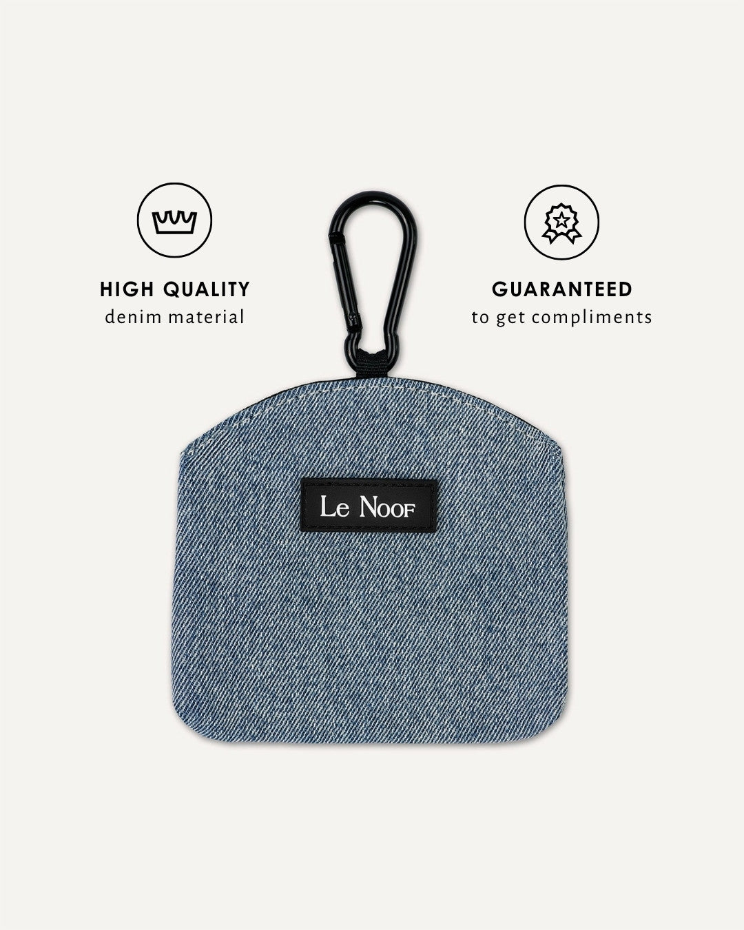 Light blue denim dog treat pouch, Le Noof