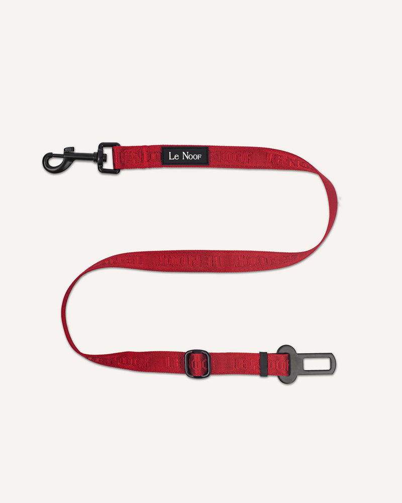 Maroon red dog seat belt from Le Noof