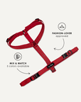 Maroon Red Jacquard Step-In Dog Harness