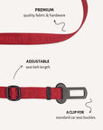 Maroon Red Jacquard Dog Seatbelt