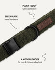 Moss Green Teddy Dog Collar