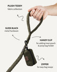 Moss Green Teddy Poop Bag Holder