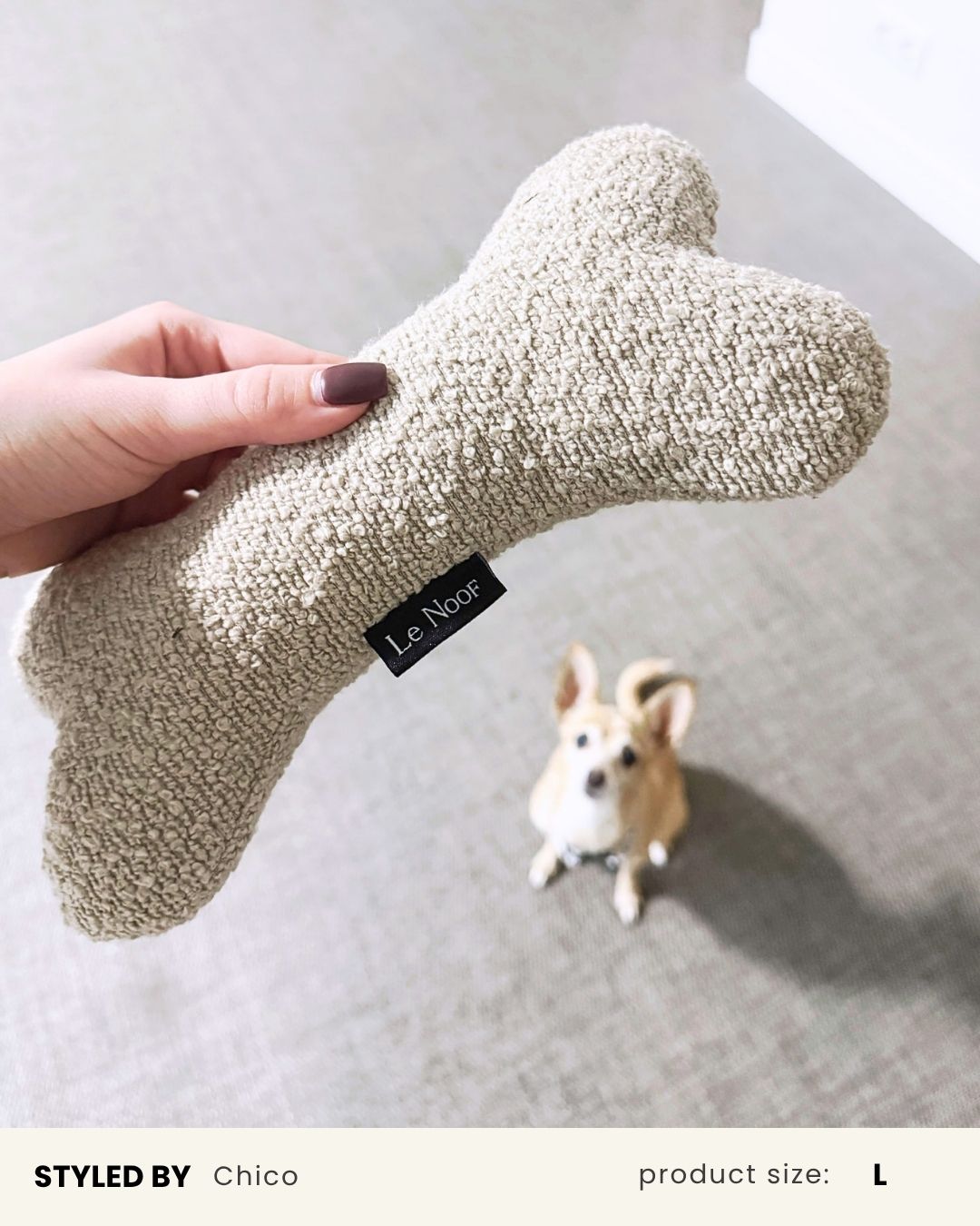 Cream White Boucle Bone Toy