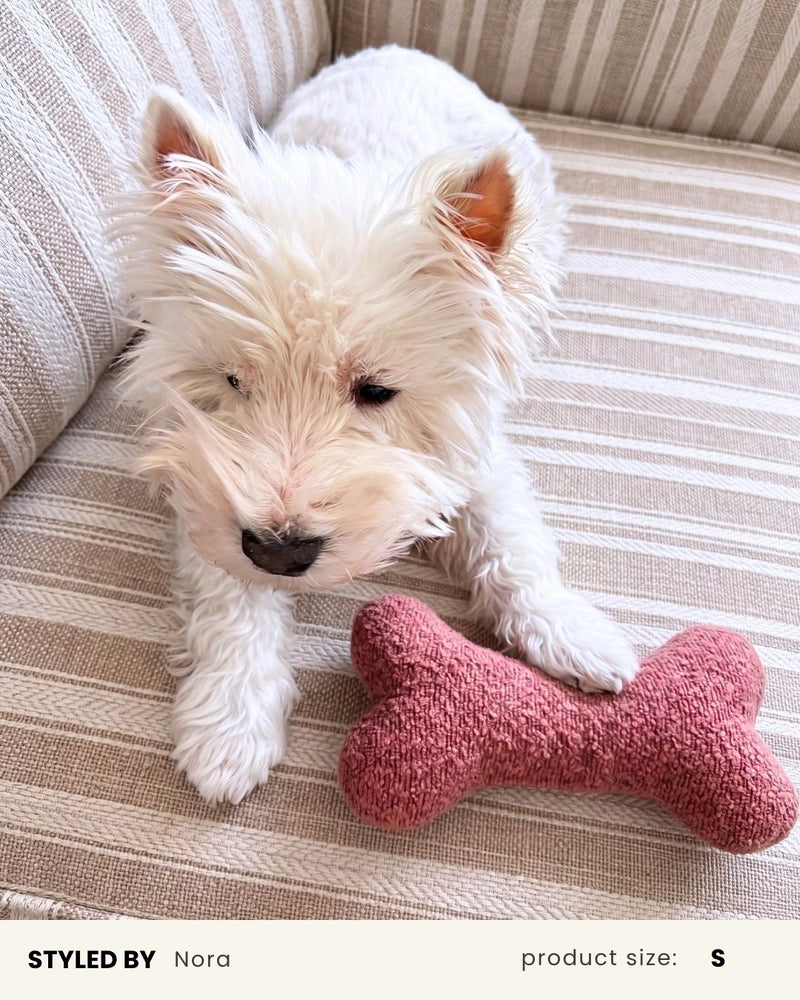 Dusty Pink Boucle Bone Toy