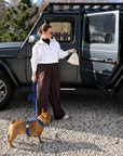 Blue Corduroy Dog Seat Belt