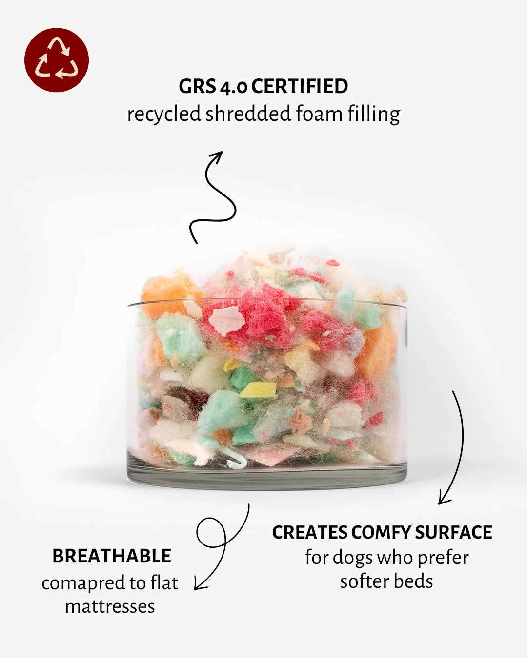 Grey Boucle Square Dog Bed