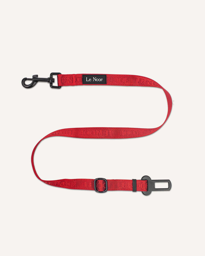 Red Le Noof dog seat belt