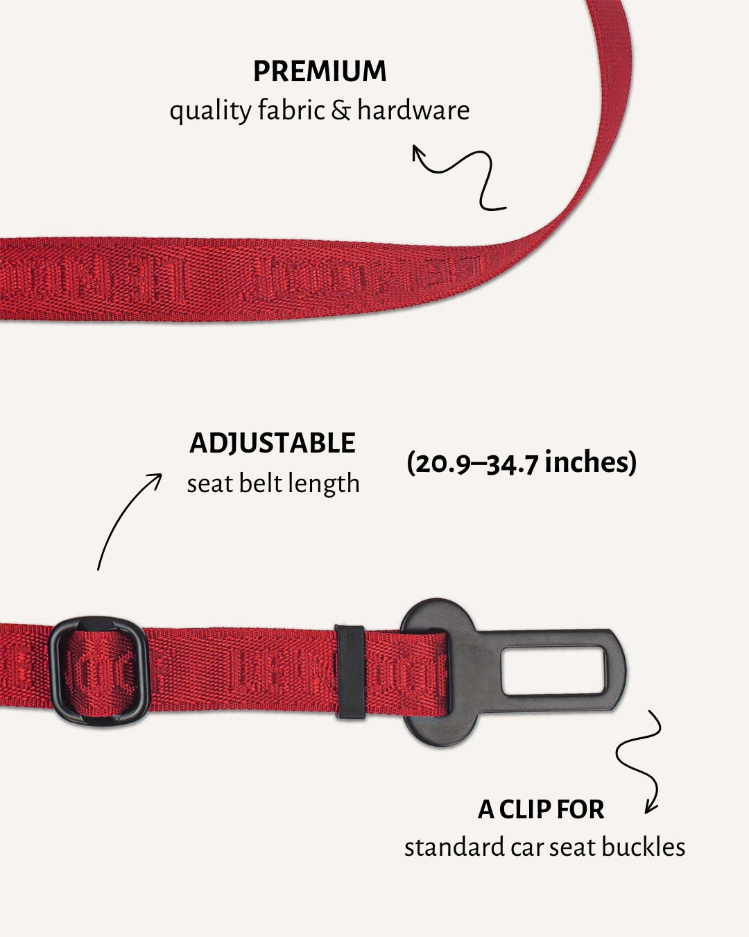 Maroon Red Jacquard Dog Seatbelt