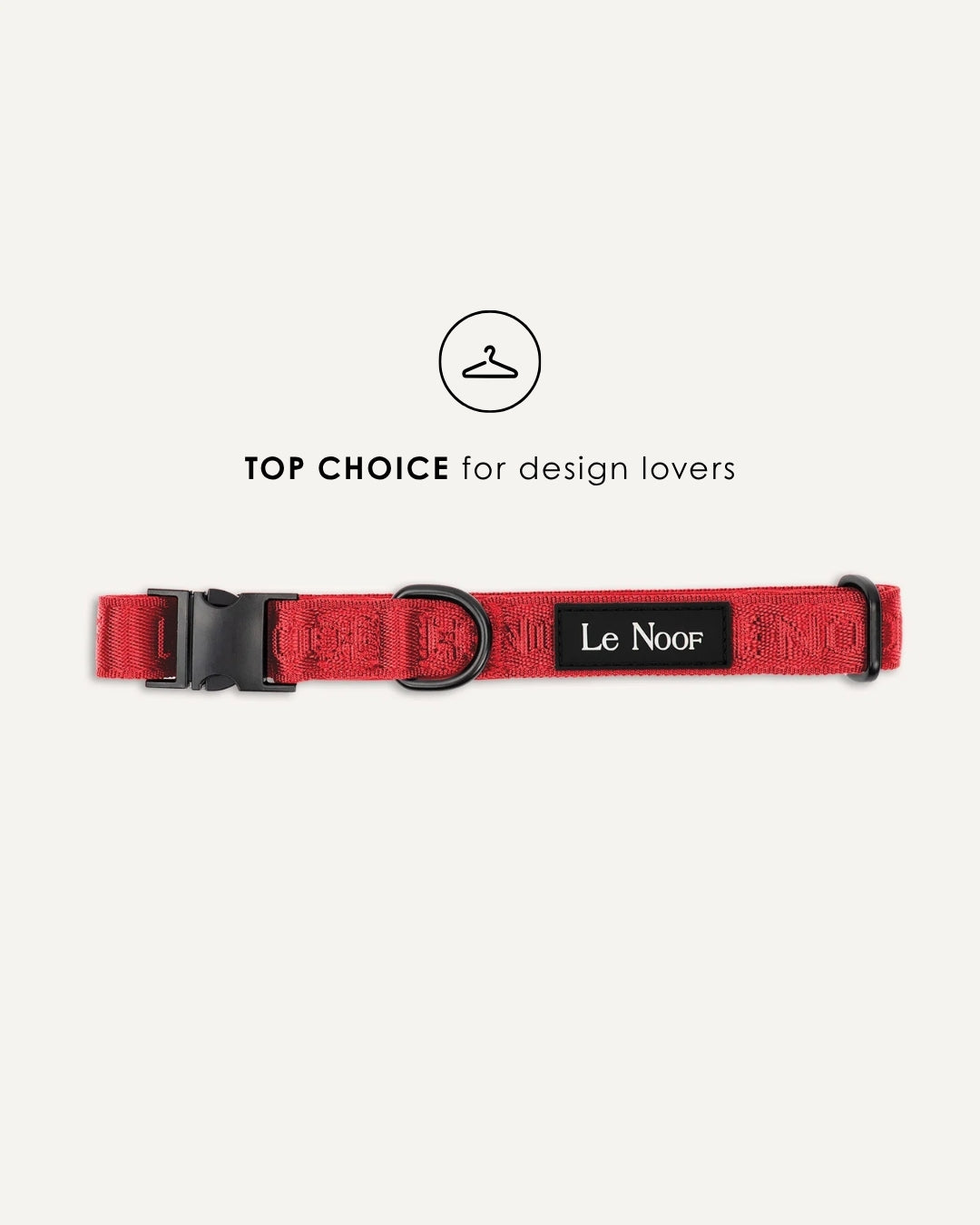 Red jacquard dog collar, Le Noof