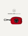 Red jacquard dog poop bag holder, Le Noof