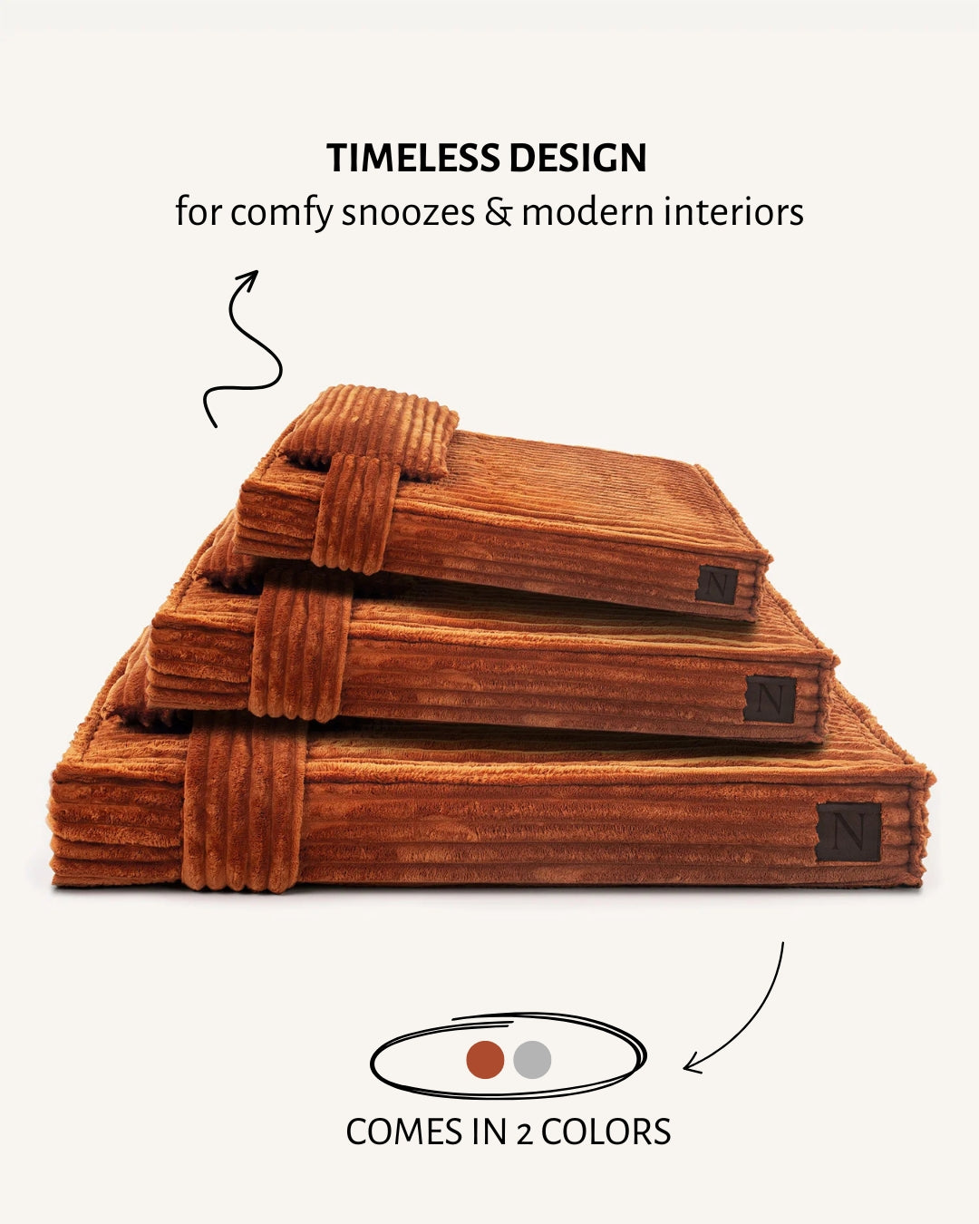 Tan Brown Orthopedic Flannel Dog Bed