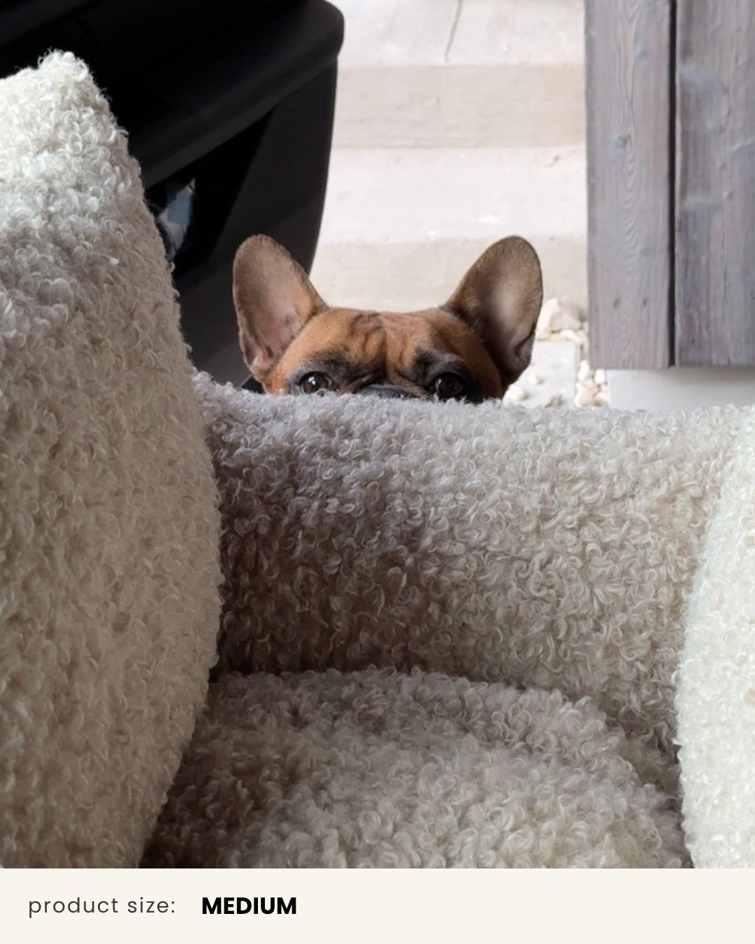 Beige Teddy Travel Car Dog Bed