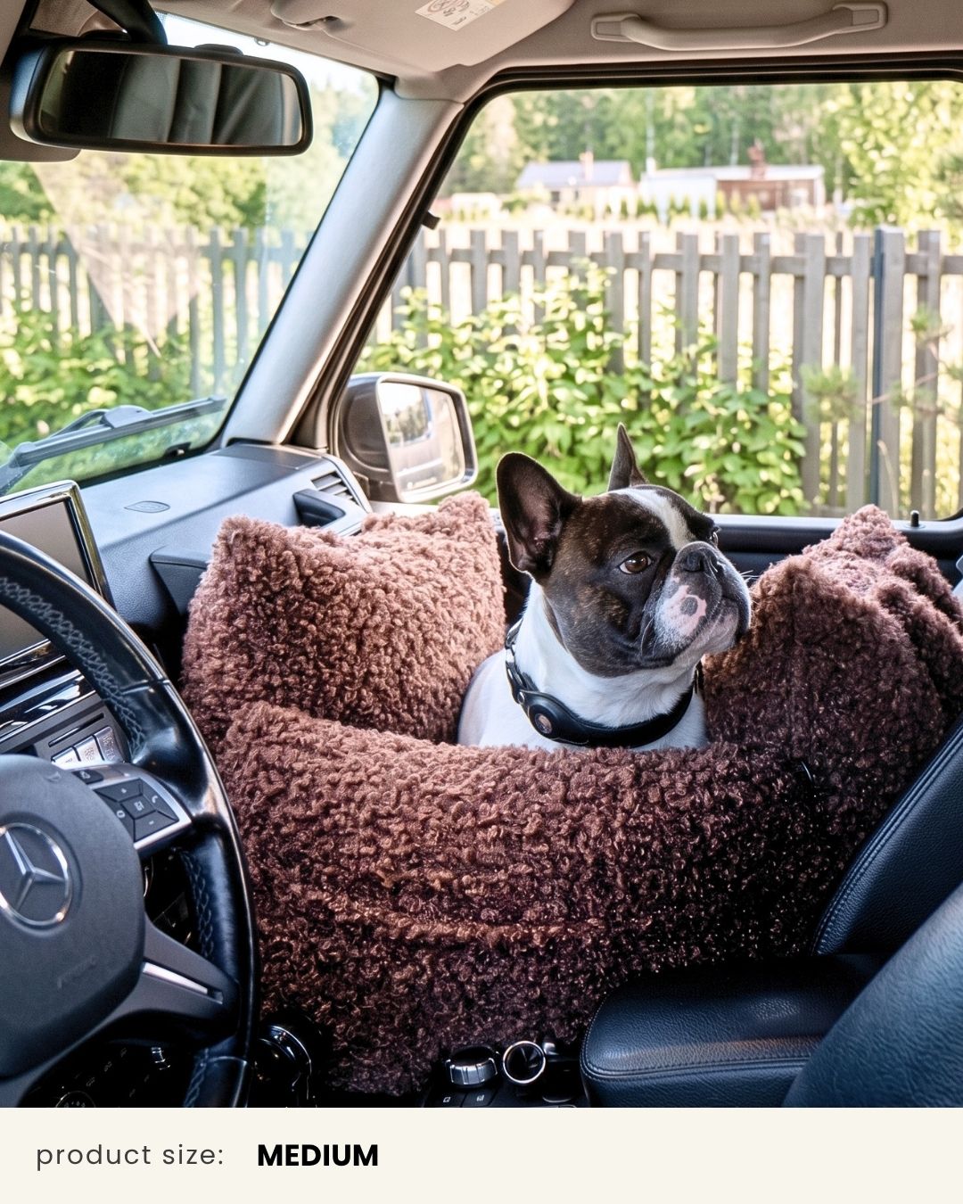 French Bulldog Brown Teddy Car Dog Bed