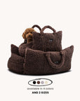 Brown Teddy Travel Car Dog Bed